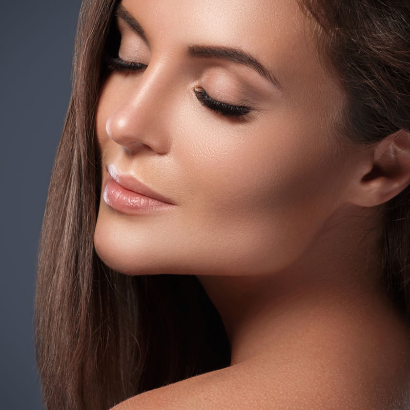 woman profile with her eyes close